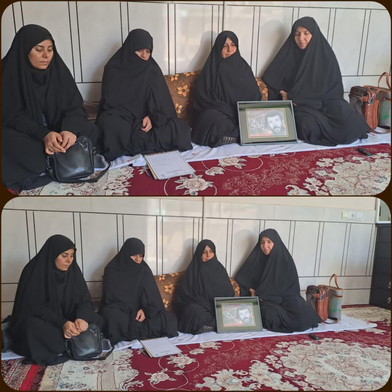فرمانده حوزه مقاومت بسیج حضرت فاطمه(س) با همسر شهید «حبیب اله موسوی» دیدار کرد